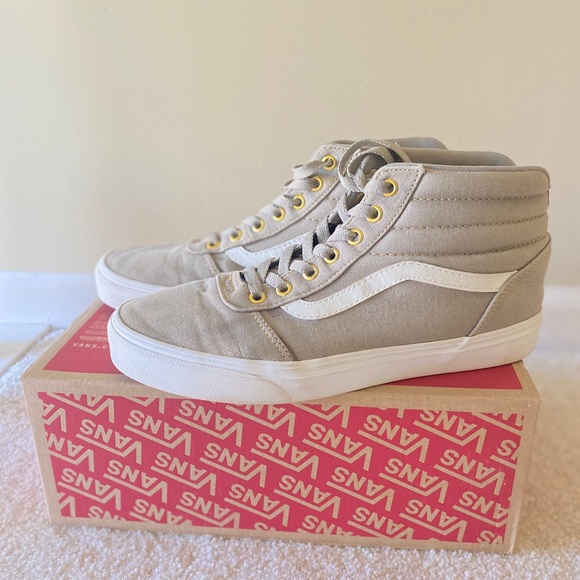 beige high top vans